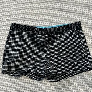 Merona Chambray Short Shorts Mid Rise Womens Size 6 Black Polka Dot